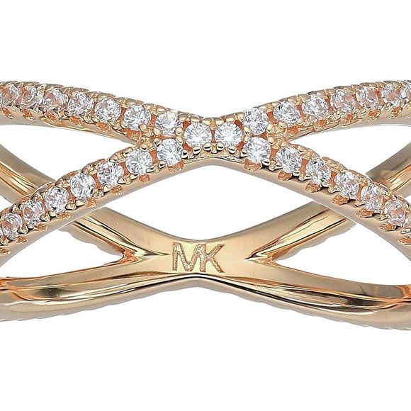 Michael Kors - 14K Gold-plated Sterling Silver Pavé Nesting Ring (6) - Picture 4 of 7